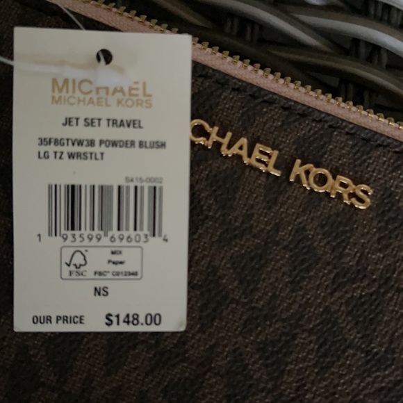 Michael Kors Jet Set Travel Large Top Zip Signature Wristlet Clutch - Picture 4 of 16